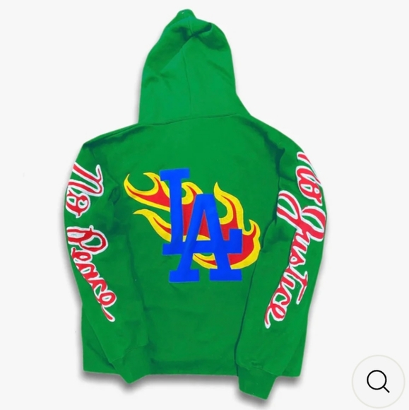 Homme Femme X Kool Kiy LA Riots Hoodie Green - Picture 2 of 13